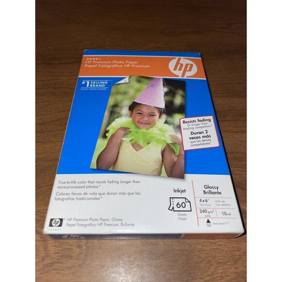 HP Other - HP Premium GLOSSY 4X6 Ink Jet Picture Photo Paper 10 mil 60 Sheets